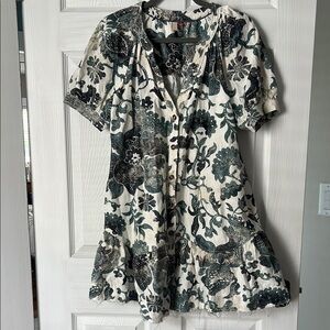 Anthropologie Floral Button-Down Pilcor Tunic Dress